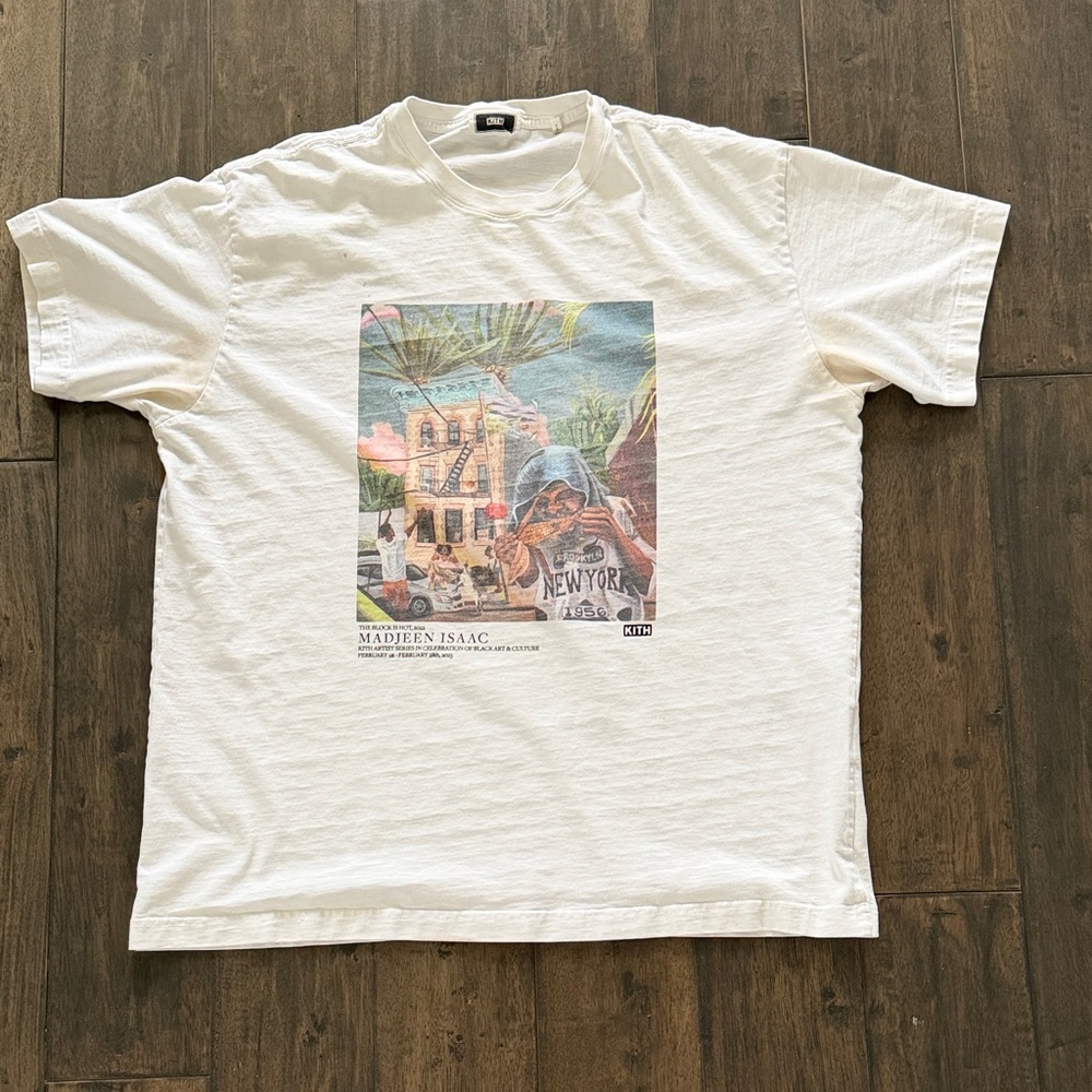 Kith Madjeen Isaac “The Block Is Hot” Graphic Tee White Artist Series